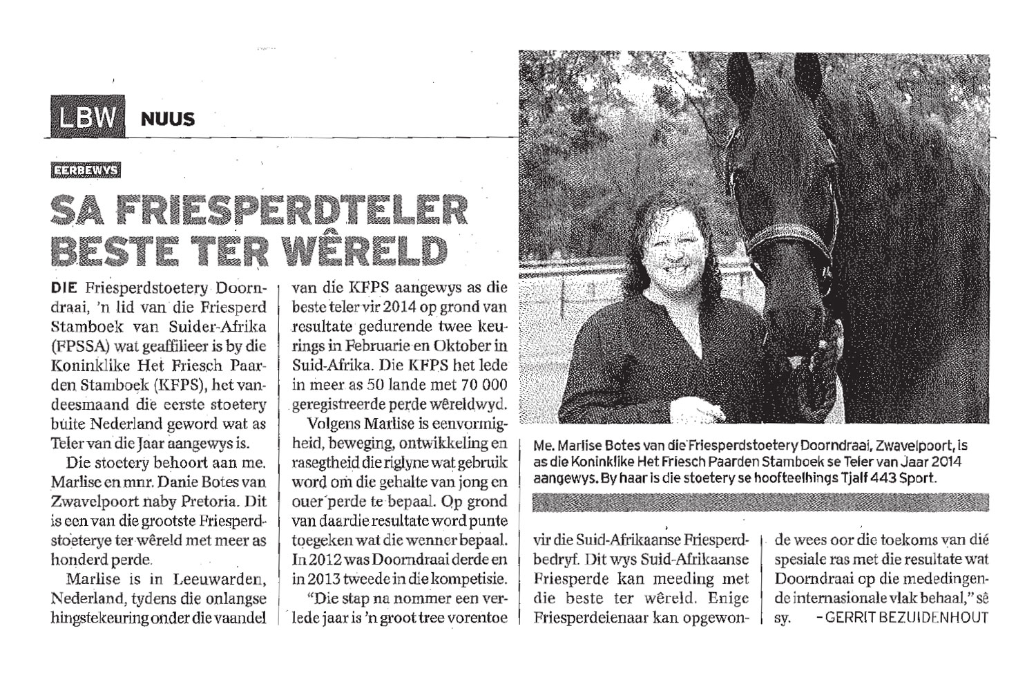 Landbou Weekblad Artikel